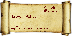 Helfer Viktor névjegykártya
